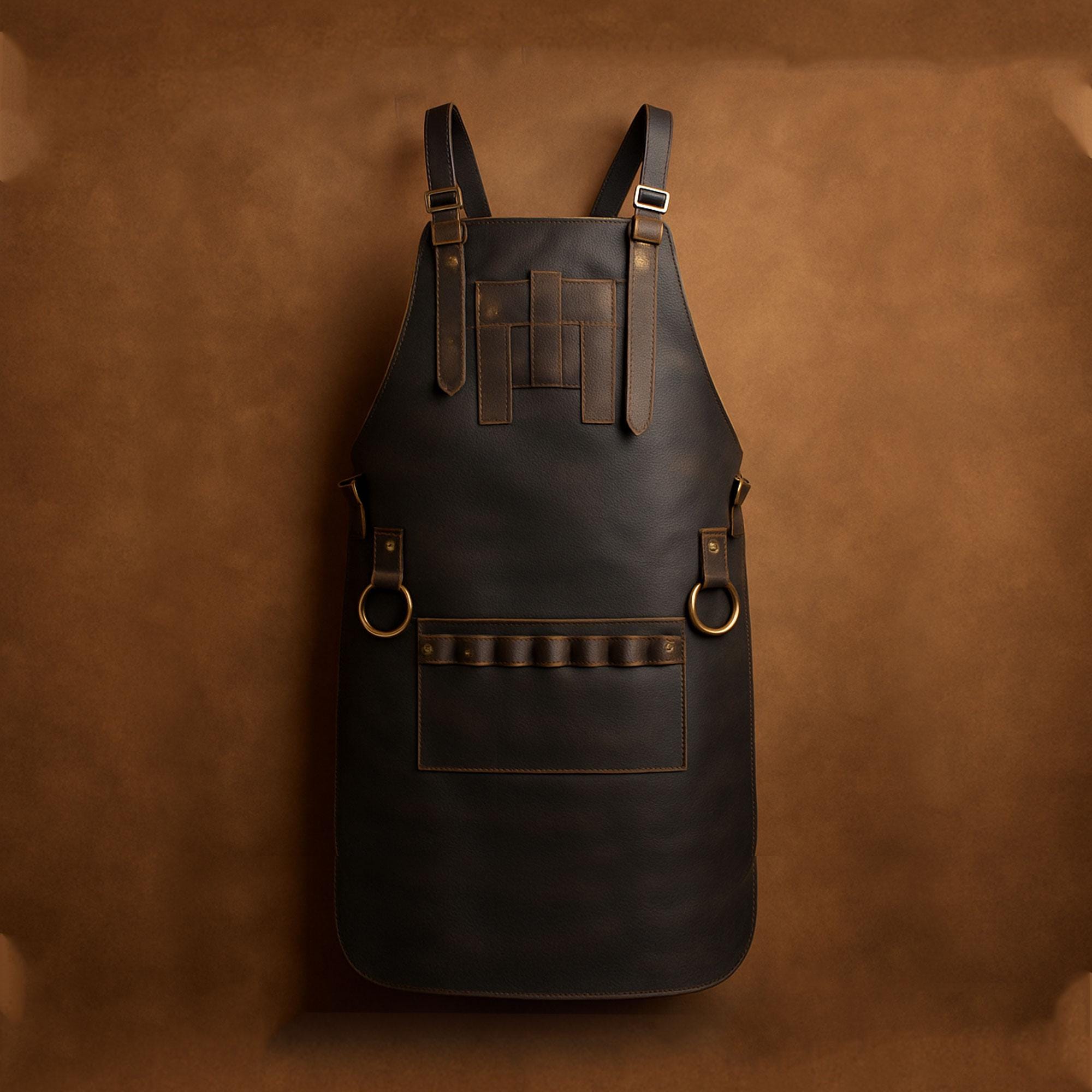 ハンドメイドヴィンテージレザーエプロン - ヴィンテージワックス