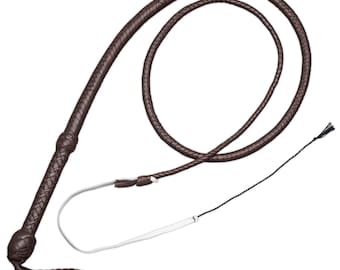 Hand Braided Kangaroo Leather Bullwhip: Indiana Jones Style, 4ft-12ft