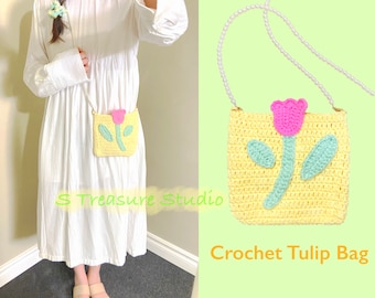 Crossbody Bag for Women / Cell Phone Bag / Handmade Tulip / Shoulder Bag / Small Crossbody Cell Phone Purse for Women / Pear Strap Bag