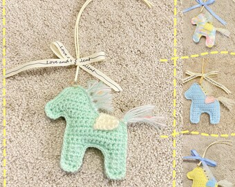 Gehäkeltes Süßes Pony Auto Accessoires / Taschen charm Accessoires / Häkelzubehör / Handgemacht / Niedlicher Autospiegel Hängeaccessoires