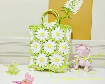 Daisy Bag / Women's Shoulder Handbag / Crochet Flowers Bag / Summer Bag for Women