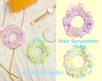 Gehäkelte Haar scrunchies / Weiche Haargumschläge Scrunchy Haarbänder / Verträumter Stil / Haarstyling Accessoires / Scrunchies für Mädchen Frauen