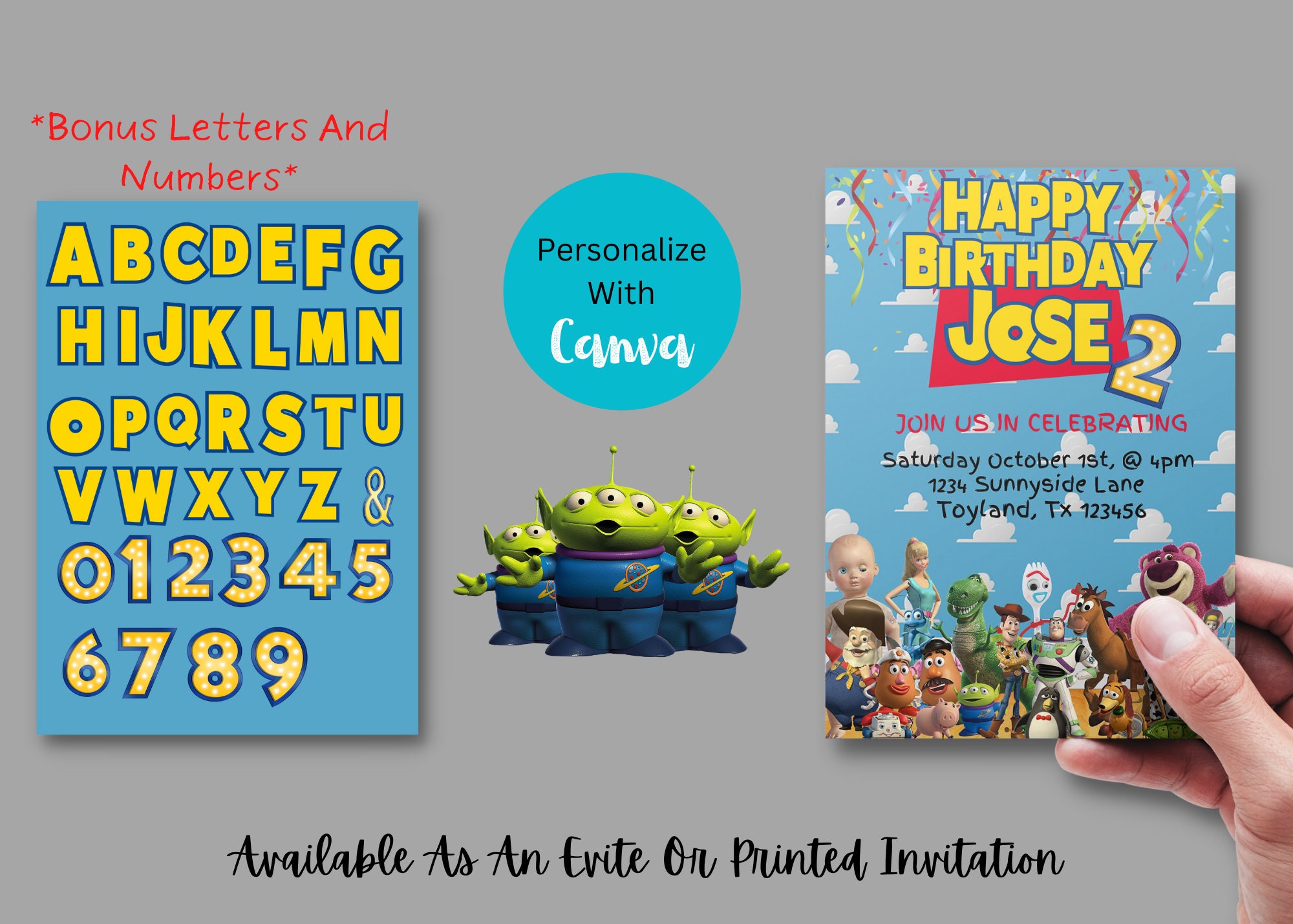 Toy Story Invitation for Kids , Digital Download Invitation Woody and ...