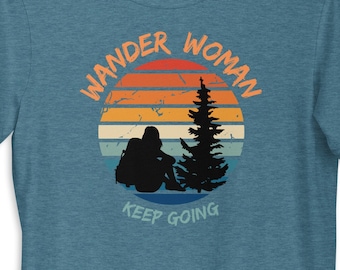 Camiseta de senderismo Wander Woman: Camiseta ligera de algodón