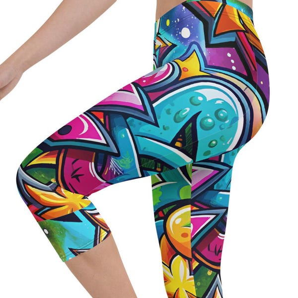 Abstract Comic Bubble Graffiti Print Women's Leggings