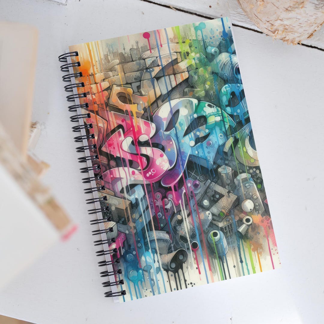 Urban Graffiti Splash Art Spiral Notebook Journal - Etsy