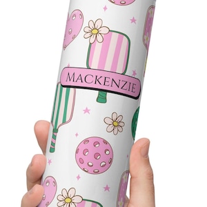 Personalisierter Pickleball entworfener Edelstahlbecher, HINZUFÜGEN Name, Pickelball-Tasse, Mamas Pickleball-Becher