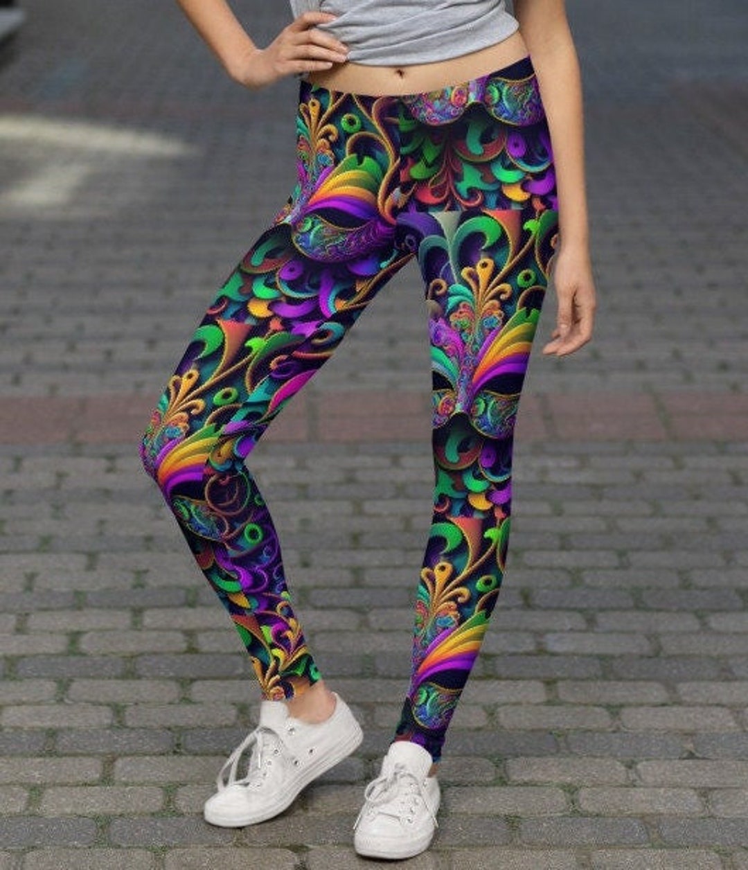 mardi gras leggings kids