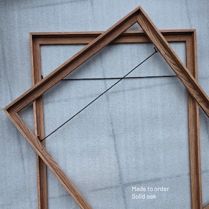 Custom Size Shadow Gap Frame in Solid Oak | Handmade Wooden Frame | Floating Frame for Canvas  | Made to Order | Minimalist Gallery Frame