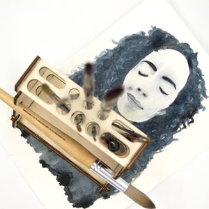 Wooden brush holder | Creative storage for paint brushes | Handmade
