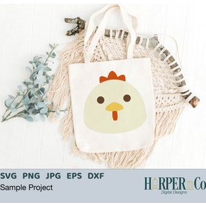 Poulet SVG, basse-cour, mignon, animal de la ferme, Cricut, Silhouette, fichier de coupe, sublimation PNG, clipart, clipart, image en couches, poussin