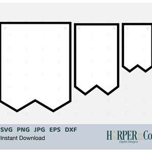 Bunting Banner SVG, Birthday Garland Clip Art, Bunting Template PNG, Flag Shape 1, Layered Design for Kids Party Decor
