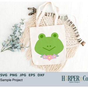 Frog SVG, Cute Animal Head, flower headband, hair bow, cricut, silhouette, sublimation PNG, Clip art, layered paper craft, vinyl cut file image 5