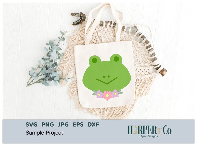 Frog SVG, Cute Animal Head, flower headband, hair bow, cricut, silhouette, sublimation PNG, Clip art, layered paper craft, vinyl cut file image 5