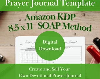 Book Format - Devotional Prayer Journal Editable Template | KDP Interior Design Template | 8.5x11 Interior Pages | Self Publishing