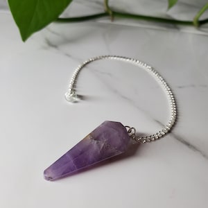 Authentic Amethyst Crystal Pendulum