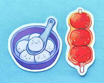Cute Asian Food Vinyl Stickers | Asian snack sticker | laptop decal