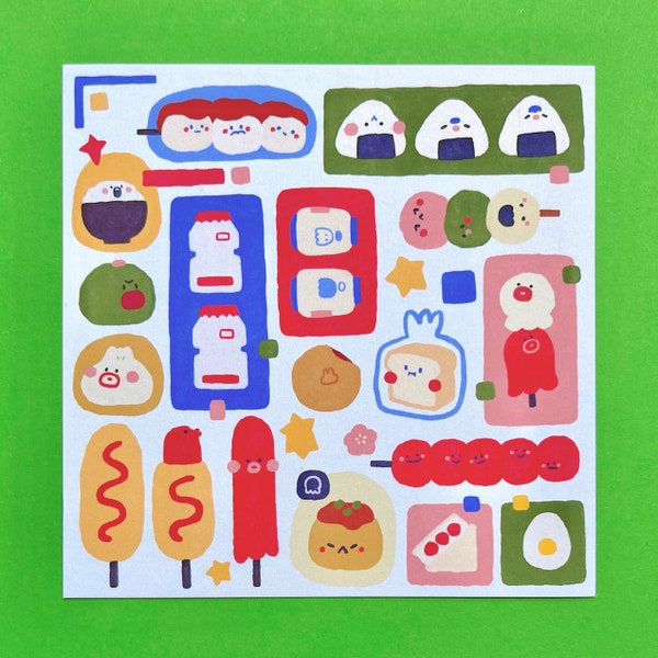Cute Japanese Food Art Print | Aesthetic Asian Snack Art on Card Stock Paper| Cute Art | japanese Wall Art