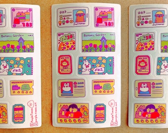 Adorable Sticker Sheet - Tickets and Stamps  | Cute Planner Sticker | Waterproof Journaling Scrapbook Stickers | Kawaii Vinyl Stickers