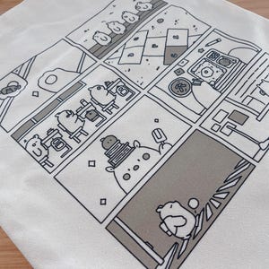 Bolsa de lona con diseño de cómic para el día escolar / Bolsa de lona con dibujos animados / Bolsa estética para comestibles / Bolsa para libros duradera / Bolsa de compras con diseño de arte kawaii