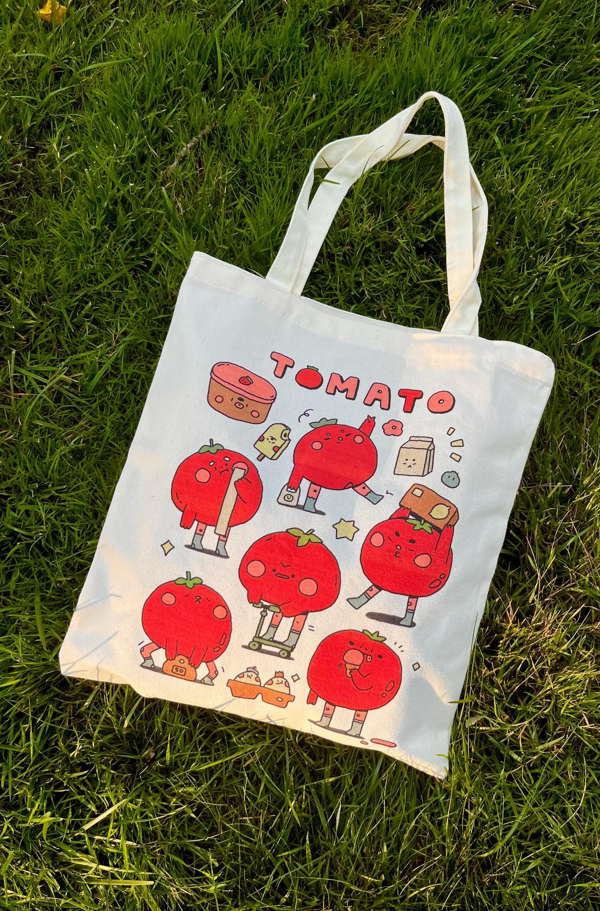 Embroidered Tomato Canvas Tote - Etsy