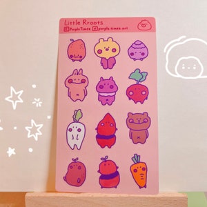 Potatoes, Bunnies, Bear, Carrots Sticker Sheet | Cute Planner Sticker | Kawaii Journaling and scrapbook Sticker