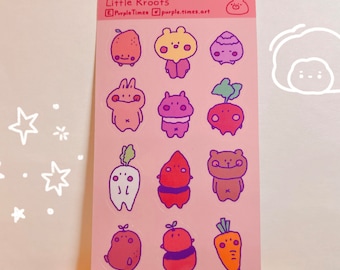 Potatoes, Bunnies, Bear, Carrots Sticker Sheet | Cute Planner Sticker | Kawaii Journaling and scrapbook Sticker