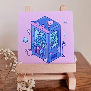 Lofi Claw Machine Mini Art Print Cute Art Kawaii Art Print Cute Stationary image 1