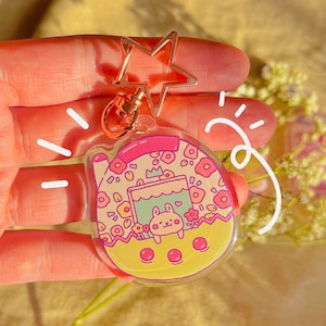 Tamagotchi Acrylic Keychain | Cute Tamagotchi Charm | Kawaii Keychain Gift | Cute Epoxy Keychain | Acrylic Charm Keychain | Key Accessories
