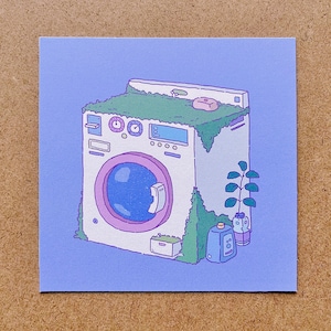 Lofi Laundry Machine Mini Art Print | Cute Art | Stationary