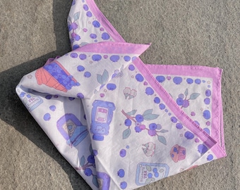 Bandana de algodão com mirtilo | Presente de mirtilo selvagem do Maine