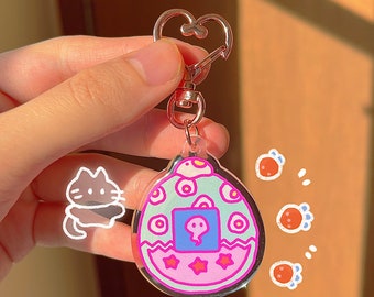 Tamagotchi Keychain | Cute Tamagotchi Charm | Kawaii Keychain Gift | Cute Epoxy Keychain | Acrylic Charm Keychain