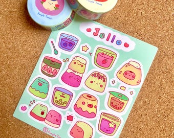 Derpy Jello Sticker Sheet | Kawaii Journalling and Scrapbook Stickers