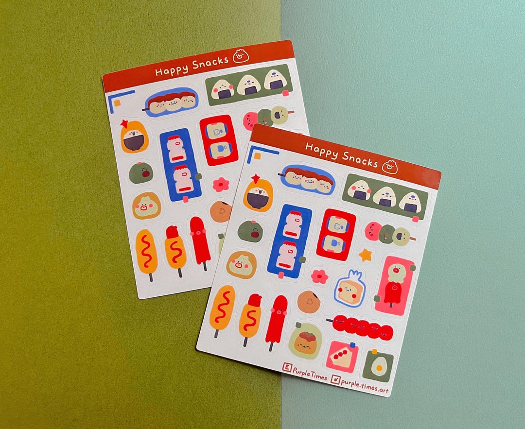 Colorful Asian Food Sticker Sheet | Kawaii Planner Stickers ...