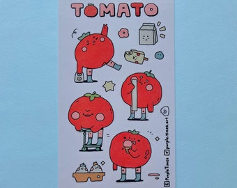 Arkusz naklejek z pomidorami | Naklejka do planera Pomodoro | Dziennikarstwo, dekoracje do scrapbookingu