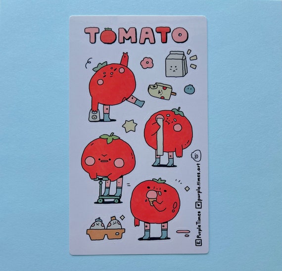 Tomato Sticker Sheet | Pomodoro Planner Sticker |Journaling, Scrapbook Decor