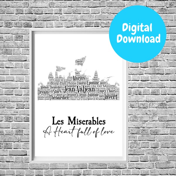 Unleash Les Misérables power with our evocative Digital Print. Timeless LesMis Musical Theatre Digital Wall Art Print to Instantly Download.