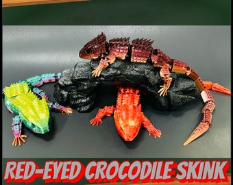 Red-Eyed Crocodile Skink | Articulated | 3D Printed