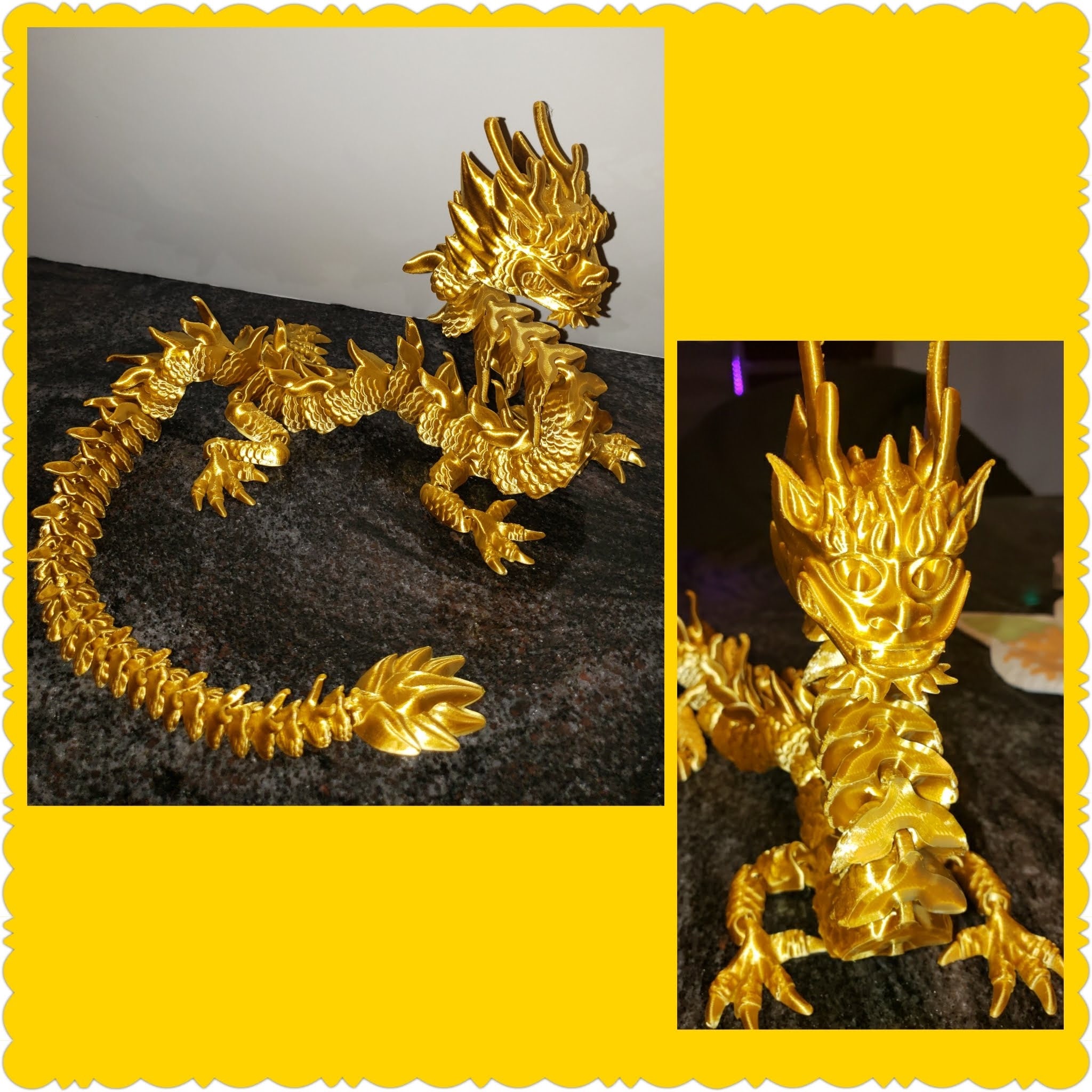 3D Printed Articulated Locking Flexi Imperial Dragon - Etsy