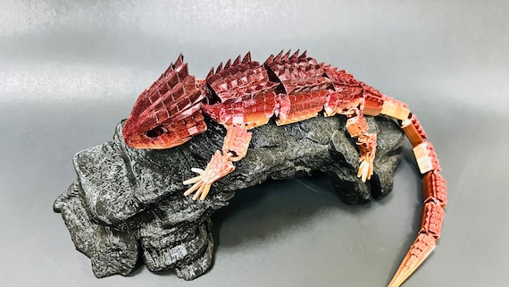 3D Printed Red-eyed Crocodile Skink | Articulated - Etsy