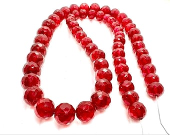 AAA+ Ruby Corundum Feceted Ball Beads Beads,Ruby Corundum Beads Ruby Gemstone Beads,Very Rare Ruby Ball Beads,Ruby Gems,8 Inch Strends