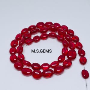 AAA+ Ruby Corundum Smooth Nugget Ovel Beads,Ruby Corundum Oval Beads Ruby Gemstone Beads,Very Rare Ruby Nugget,Ruby Gems,8 Inch Strends