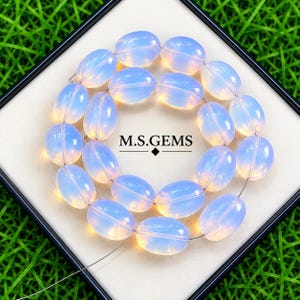 Opalite kwarts gladde kralen, opaal kwarts gladde getrommelde kralen, kwarts edelsteen, voor het maken van sieraden, 8 inch (20 cm) Strenge maat 10-15 mm