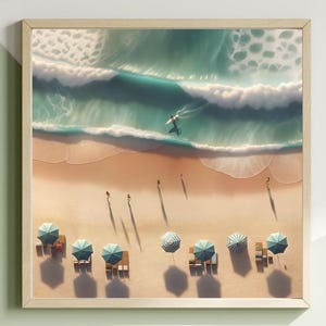 Coastal Ocean Surfing Beachy Digital Surfboard Wall Art Instant Download Print