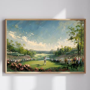 Masters Golf Tournament Impressionist Augusta Georgia Oil Painting Abstract Sports Digital Wall Art Decor Print Poster Instant Download