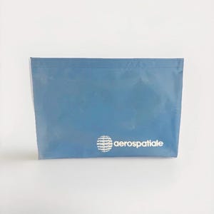 80s Aerospatiale File Folder Pouch Document Flex Frame Clutch French Concorde
