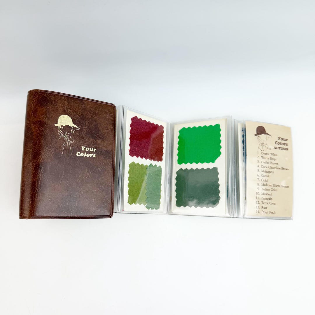 True Spring Swatch Wallet Vtg 70s Autumn Color Analysis Swatch Book Wallet Brown CW Designs ...