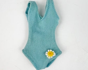 Vintage Dusty Doll Blue Flower Swimsuit 70s Kenner Tag Hong Kong