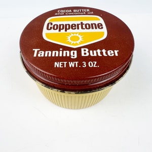 NEW Vintage 1970s Coppertone Tanning Butter Cocoa Butter & Coconut Oil 3 oz