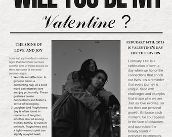 The Cupid Post "Will you be my Valentine?" News Paper